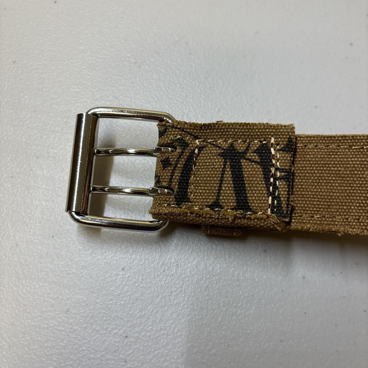 0669 - Tan Graffiti Letters Distressed Belt