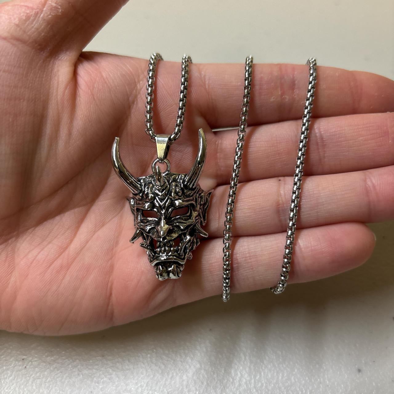 Demon Samurai Mask Necklace