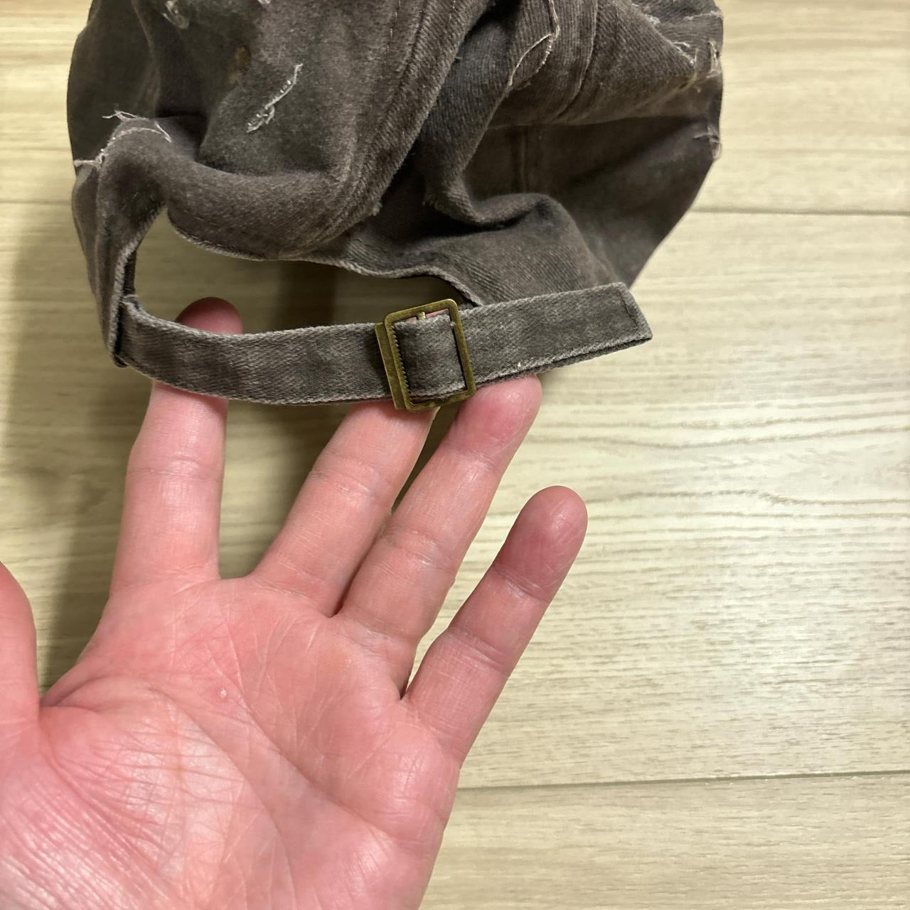 0554 - Distressed Embroidered Faded Brown Hat