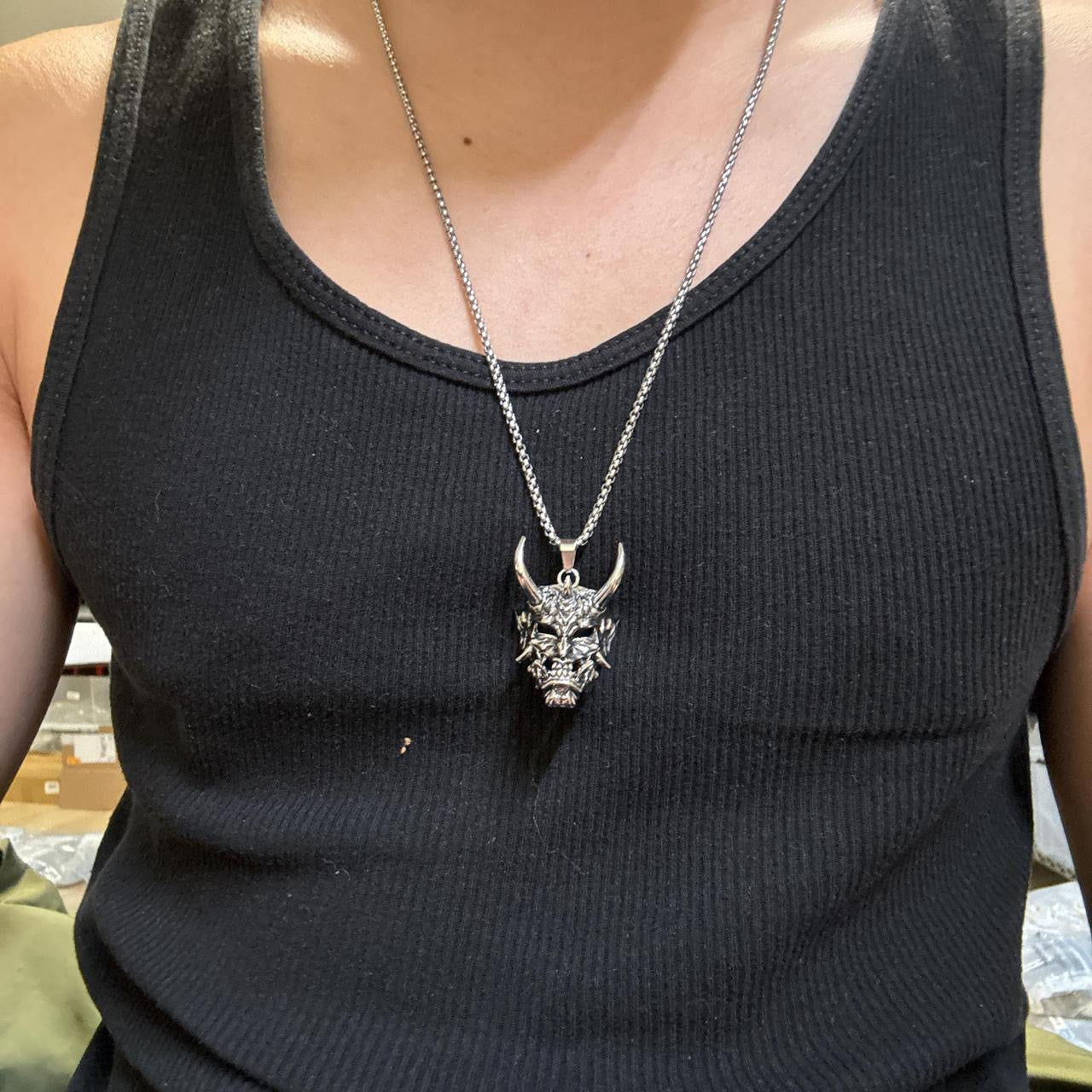 Demon Samurai Mask Necklace