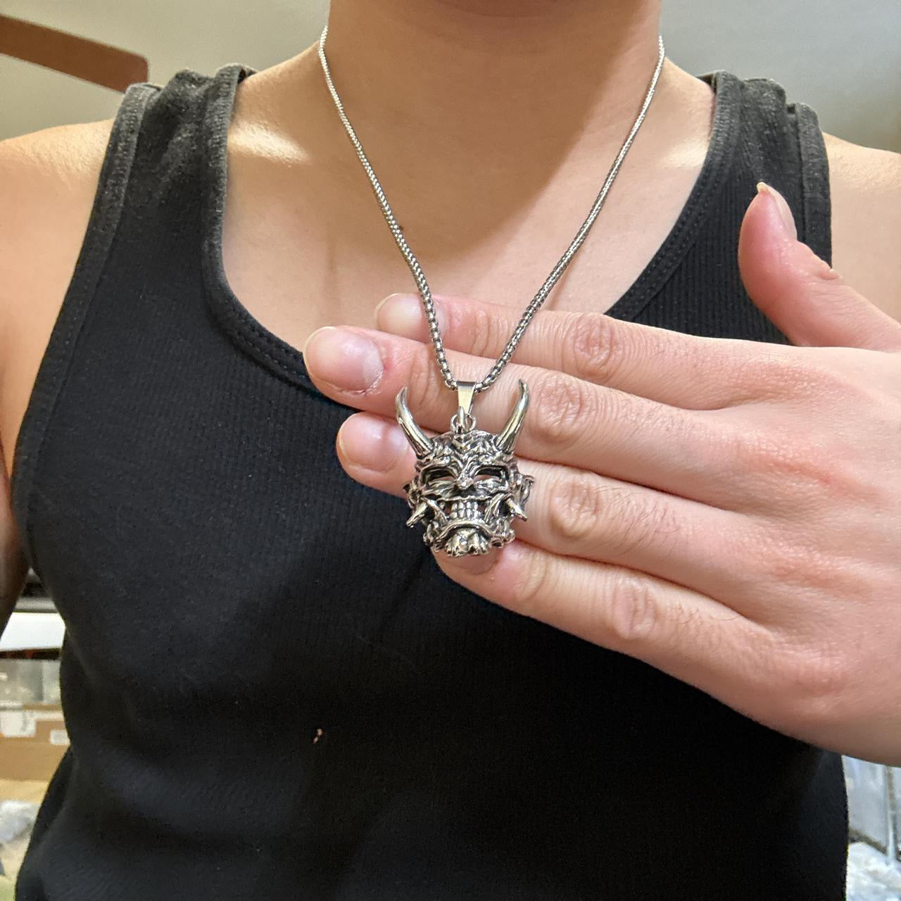 Demon Samurai Mask Necklace
