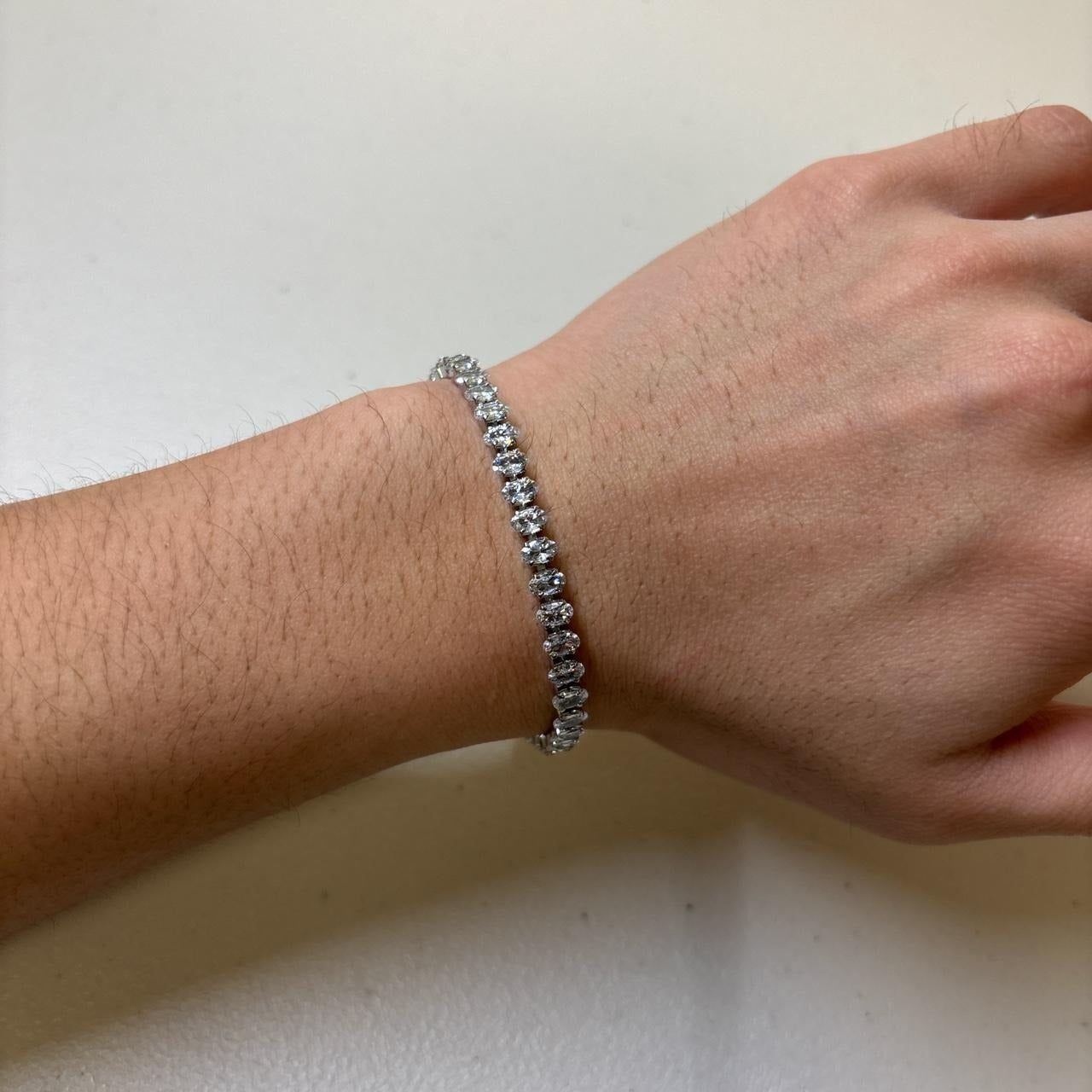 0607 - Stainless Oval Cut Tennis Bracelet
