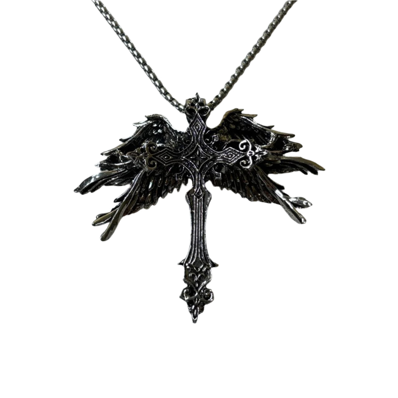 0646 - Angel Multi Wings Cross Necklace
