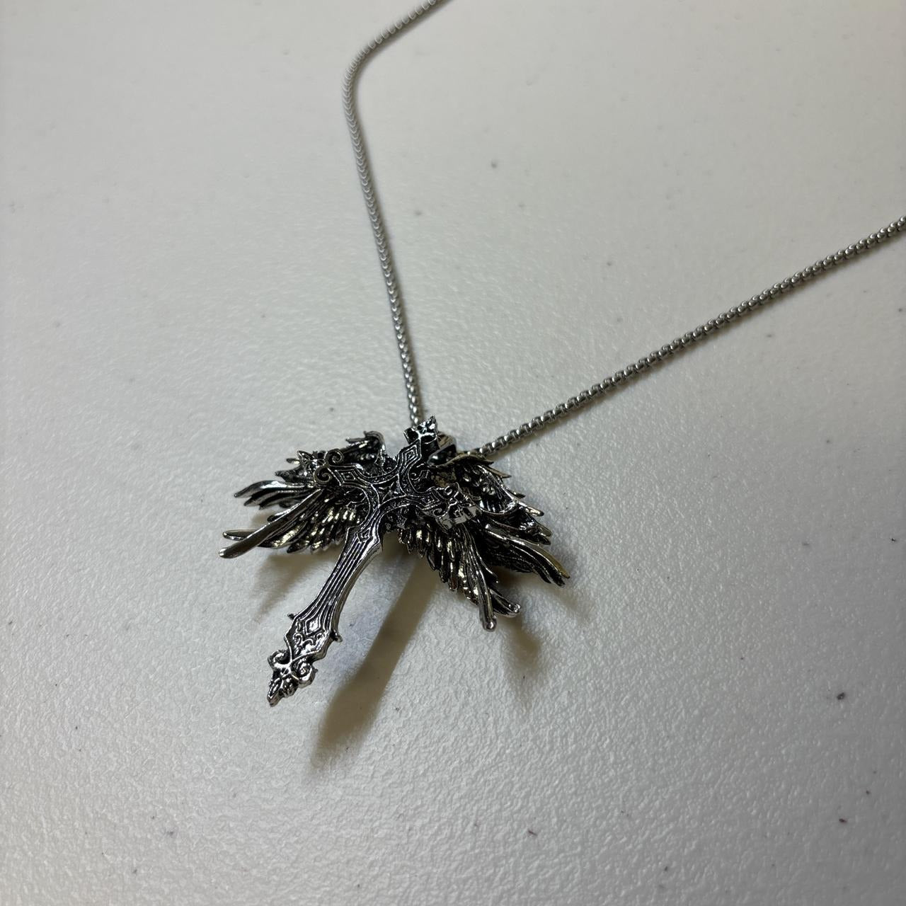 0646 - Angel Multi Wings Cross Necklace