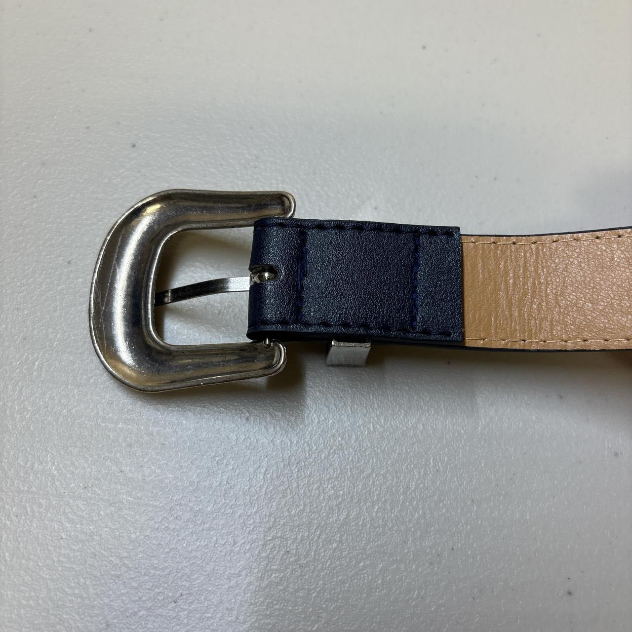 0675 - Y2K Floral Buckle Belt (navy)