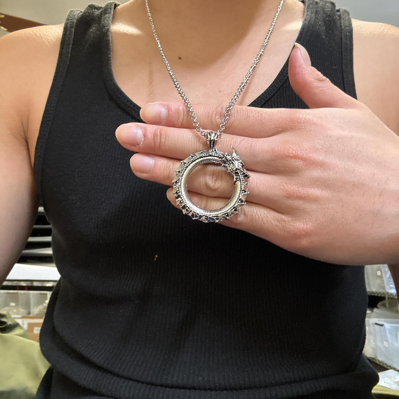 Dragon Ouroboros Ring Necklace