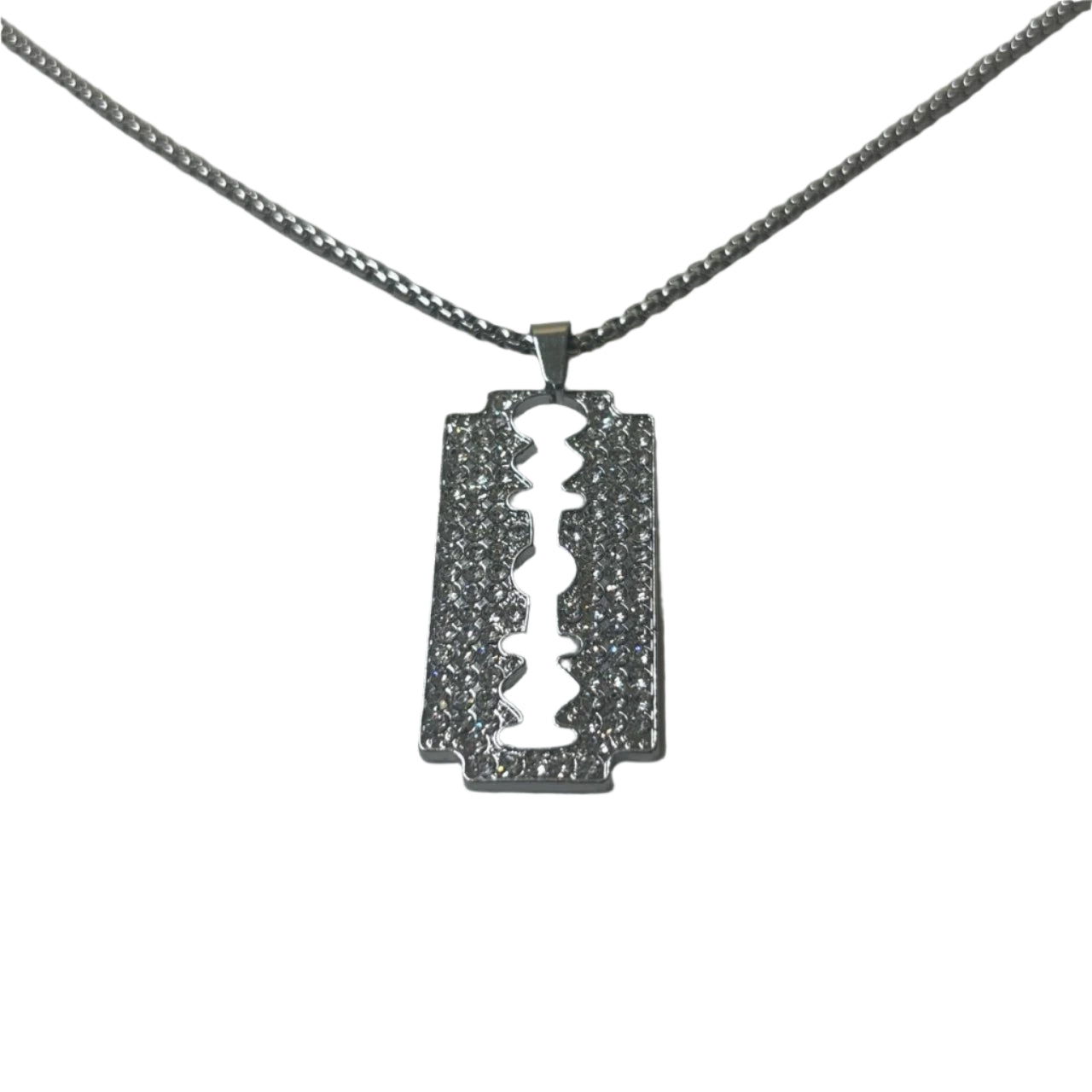 0715 - Sparkling Rhinestone Razor Necklace