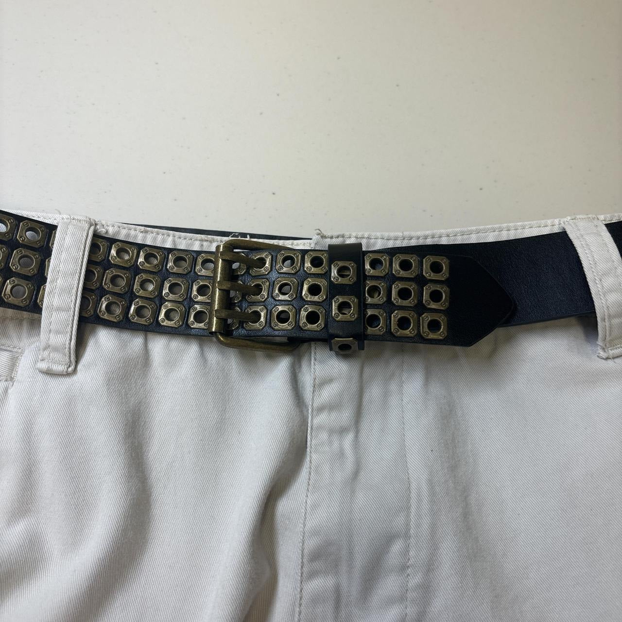 0619 - Rustic Triple Grommet Steampunk Belt