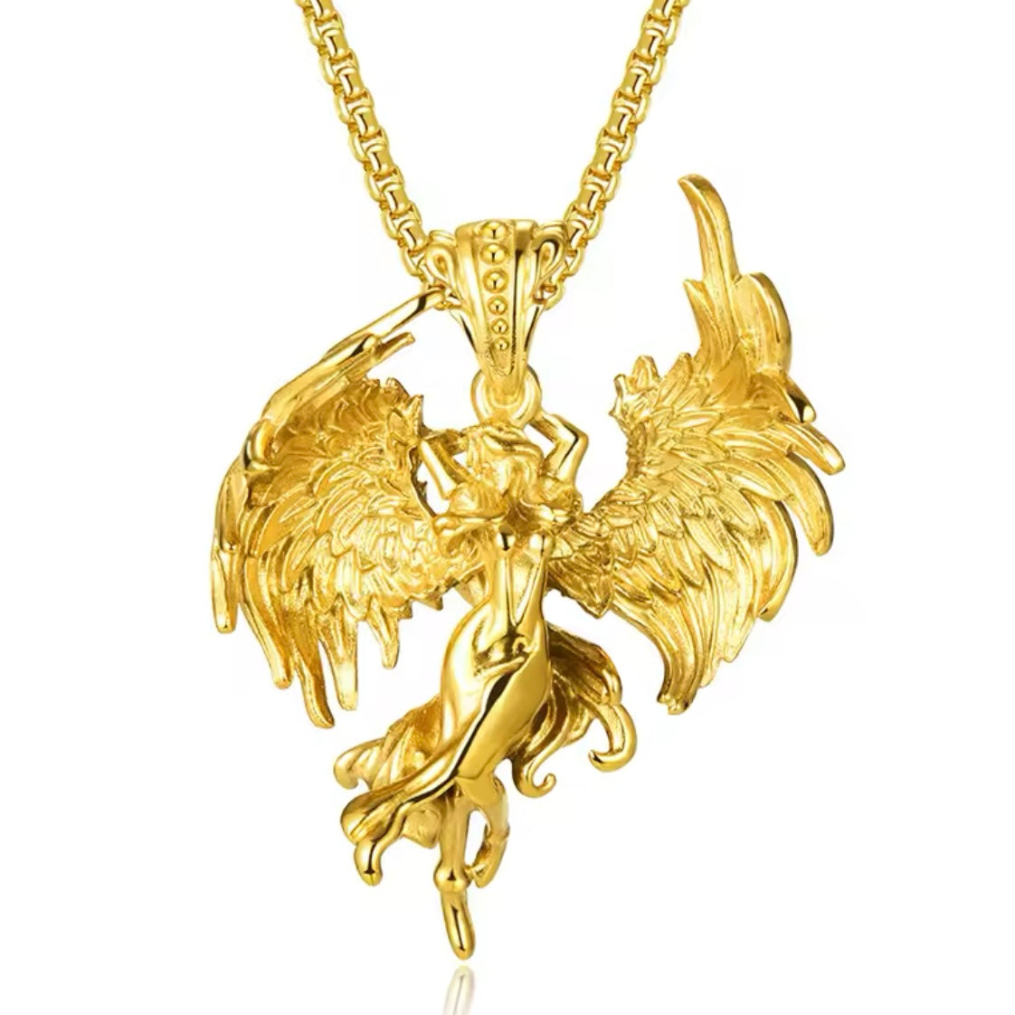 Golden Angel Pendant Necklace