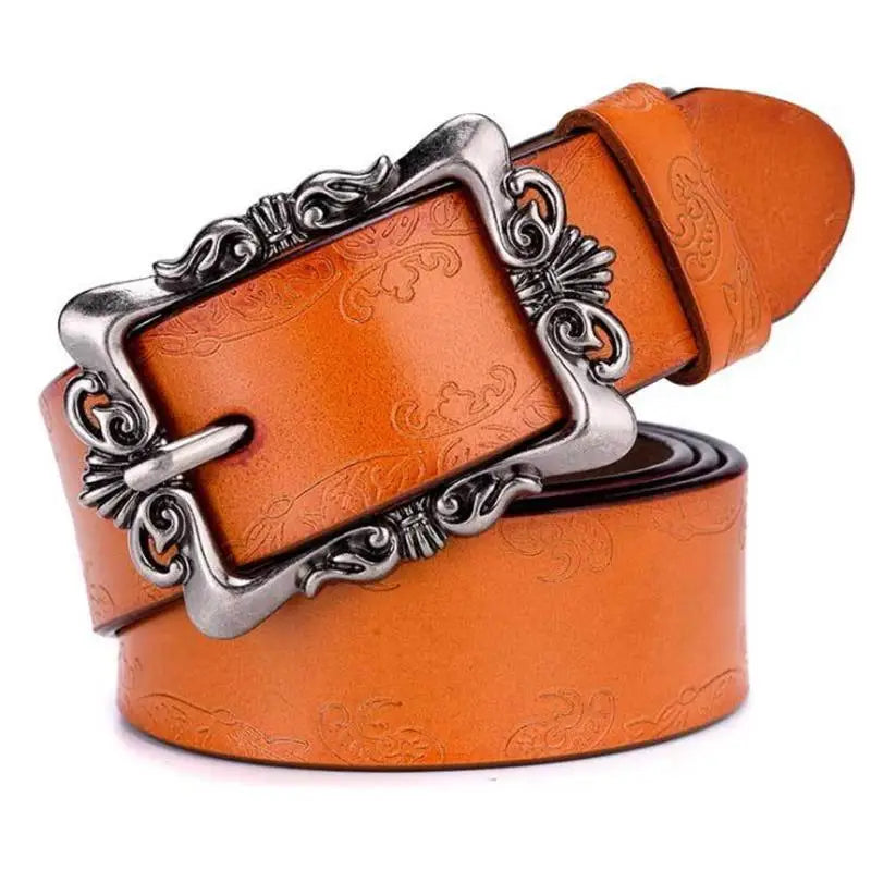 Gothic Buckle Genuine Leather Belt