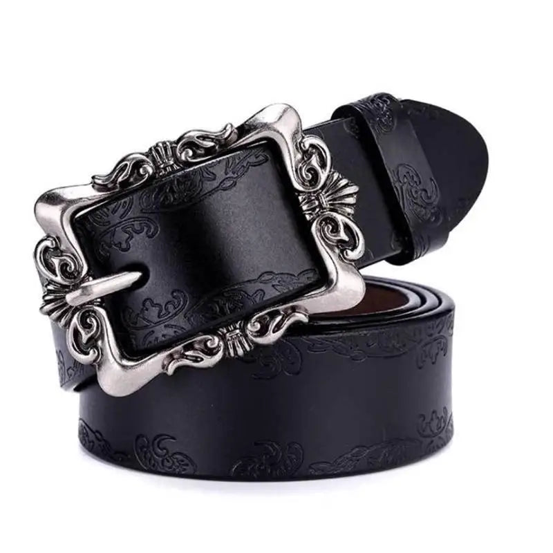 Gothic Buckle Genuine Leather Belt