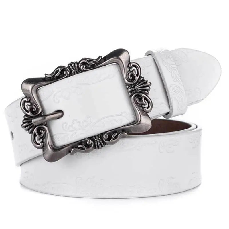 Gothic Buckle Genuine Leather Belt