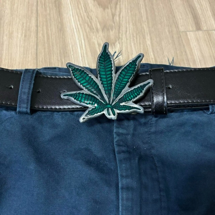 0437 - Weed Plant Buckle Belt