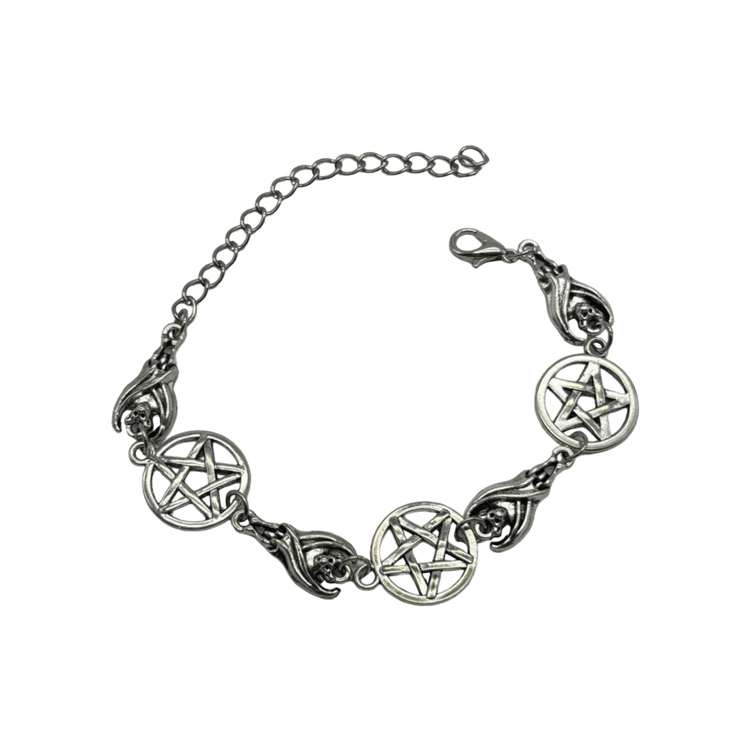 0220 - Gothic Bat Pentagram Bracelet