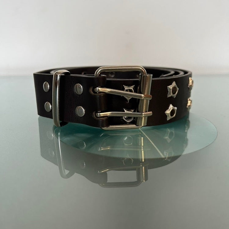 0049 - Star Rivet Belt (coffee brown)