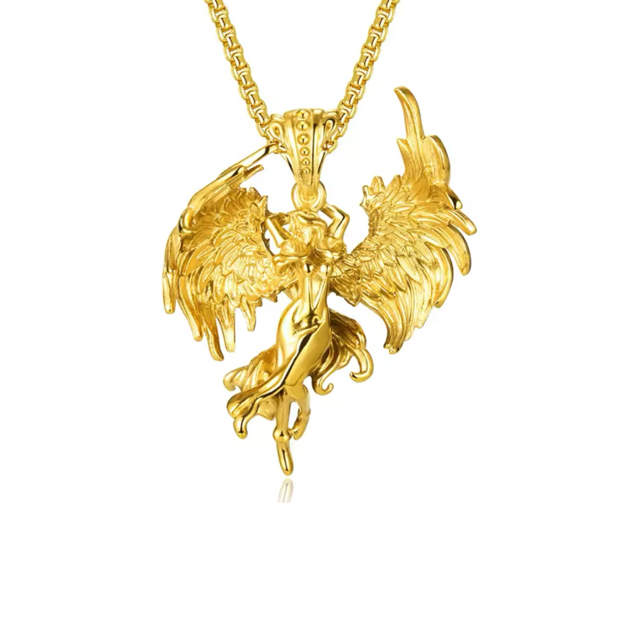 Golden Angel Pendant Necklace