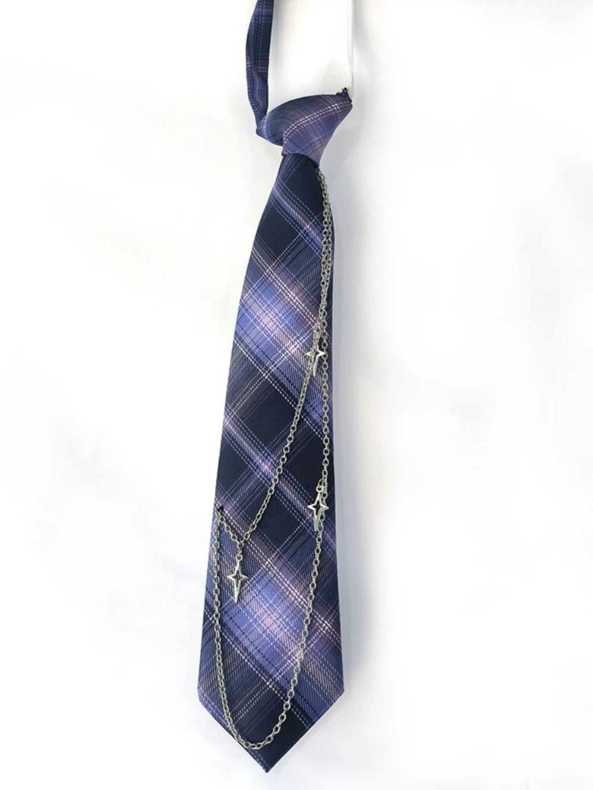 Starlit Chain Plaid Tie