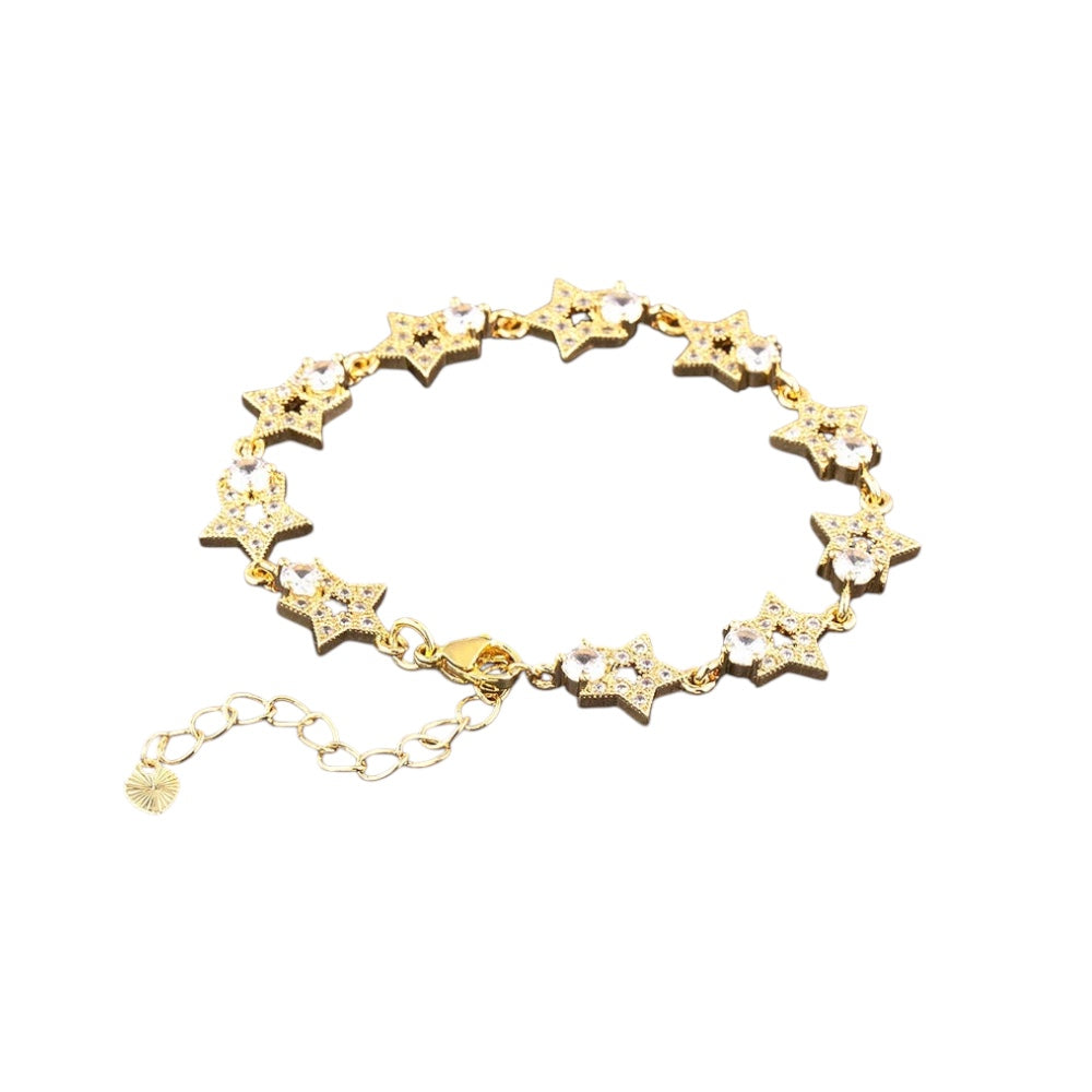 Rhinestone Golden Star Bracelet
