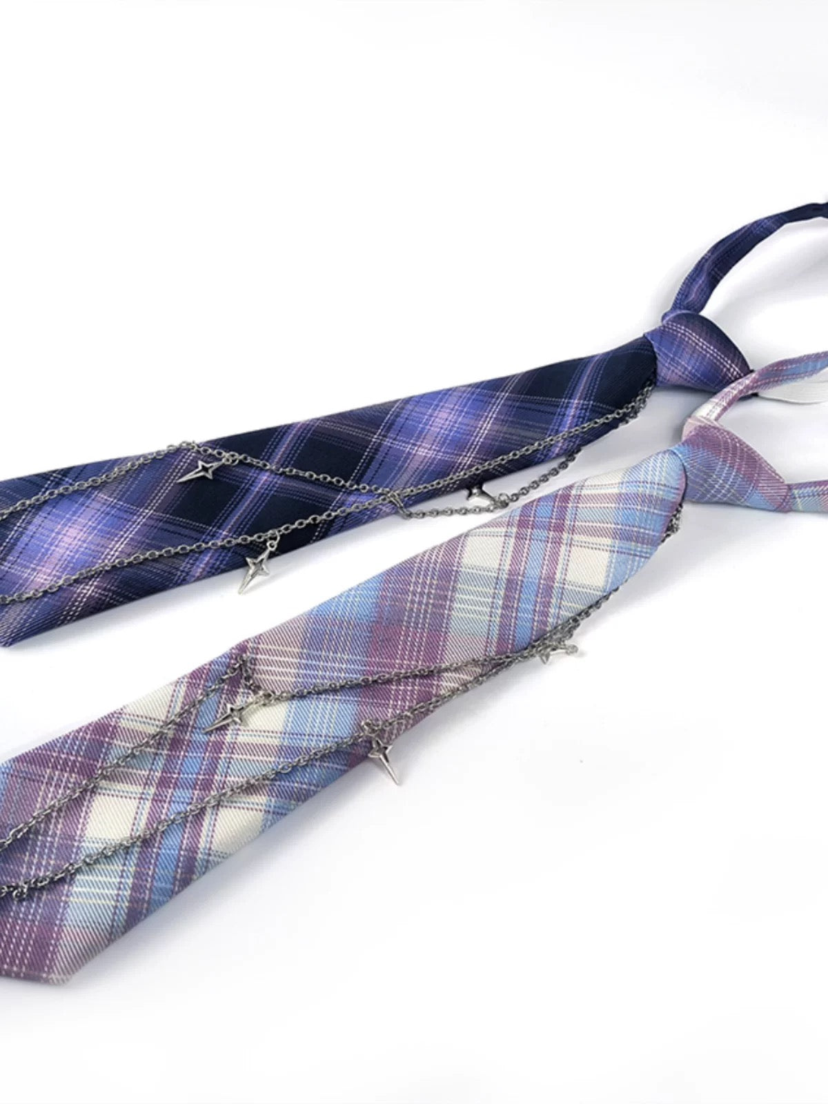 Starlit Chain Plaid Tie