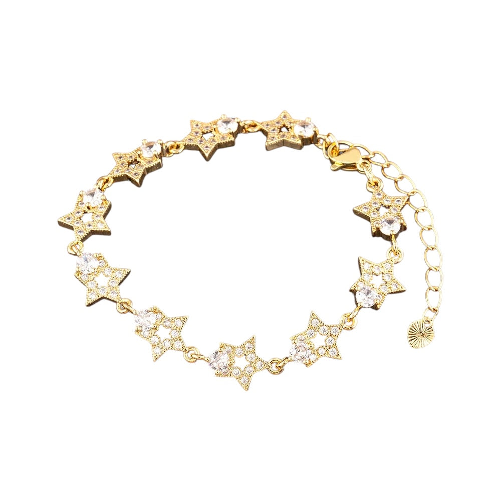 Rhinestone Golden Star Bracelet
