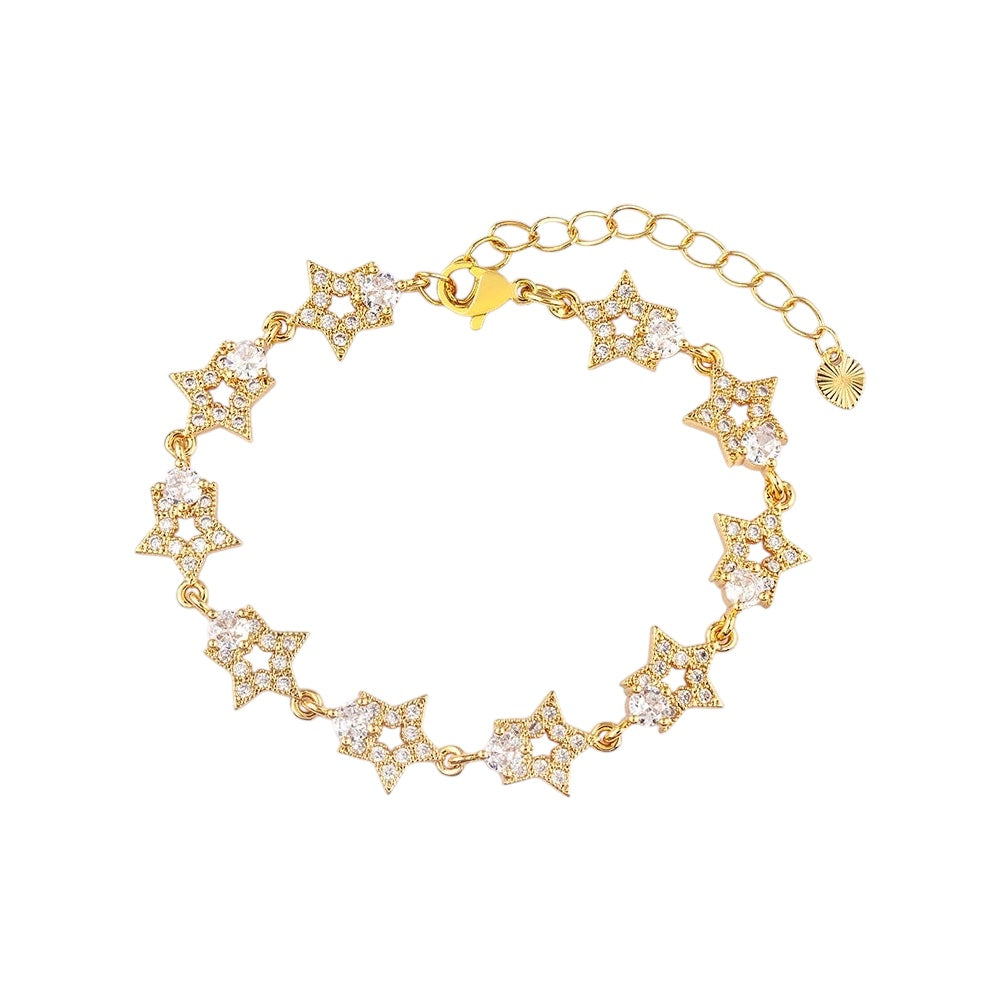 Rhinestone Golden Star Bracelet