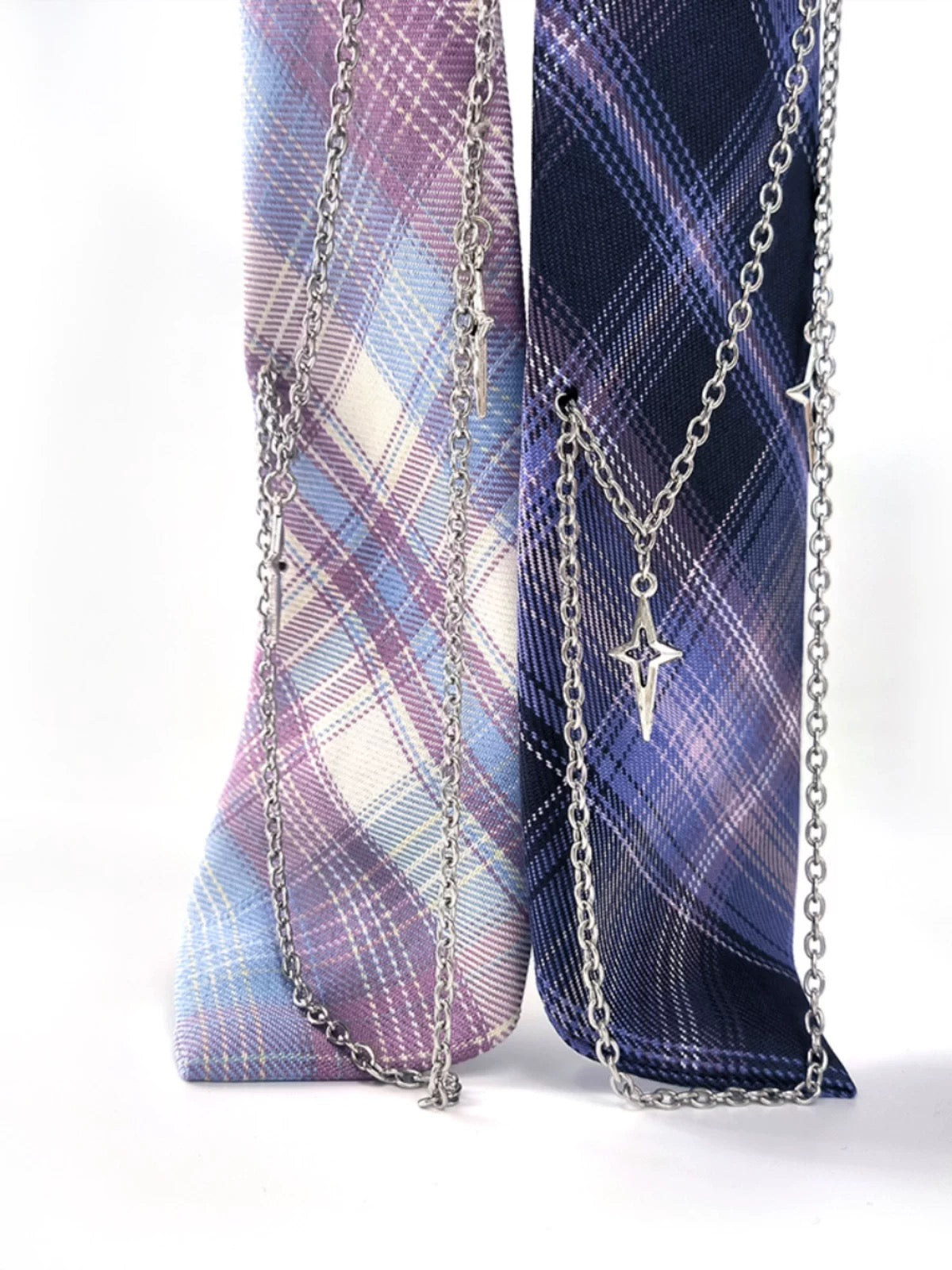 Starlit Chain Plaid Tie
