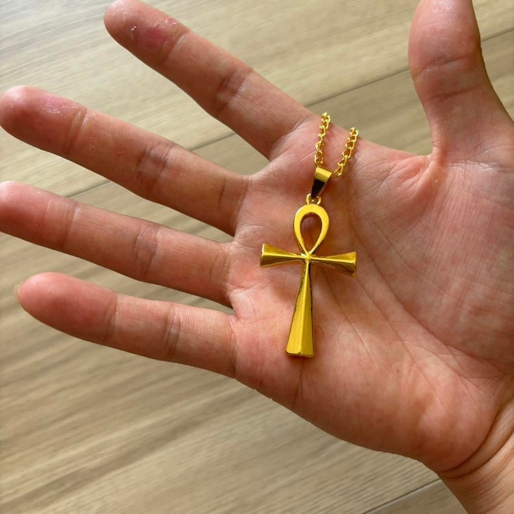 0237 - Golden Ankh Cross Chain