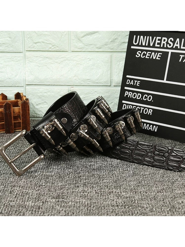 Heavy Metal Crocodile Bullet Belt