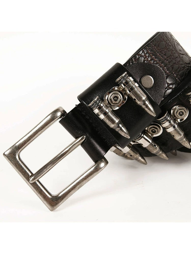 Heavy Metal Crocodile Bullet Belt