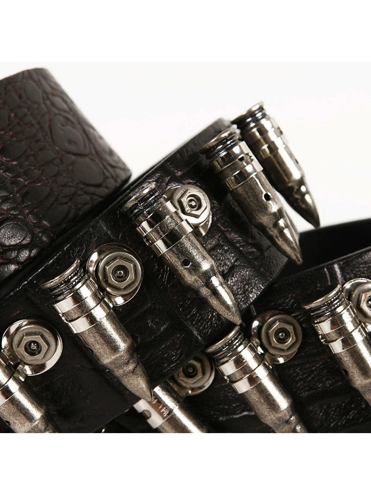 Heavy Metal Crocodile Bullet Belt