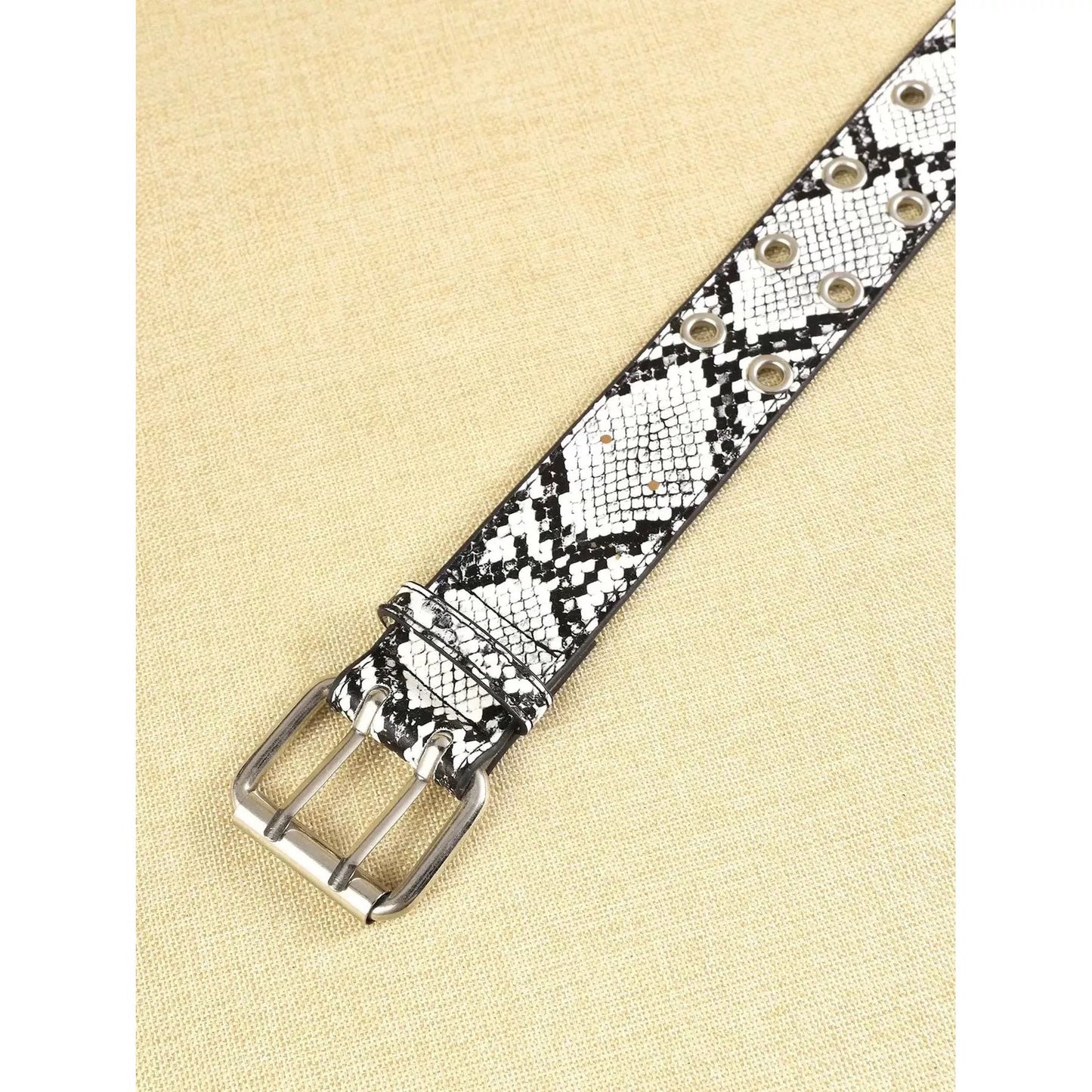 Snow Snake Scale Grommet Belt
