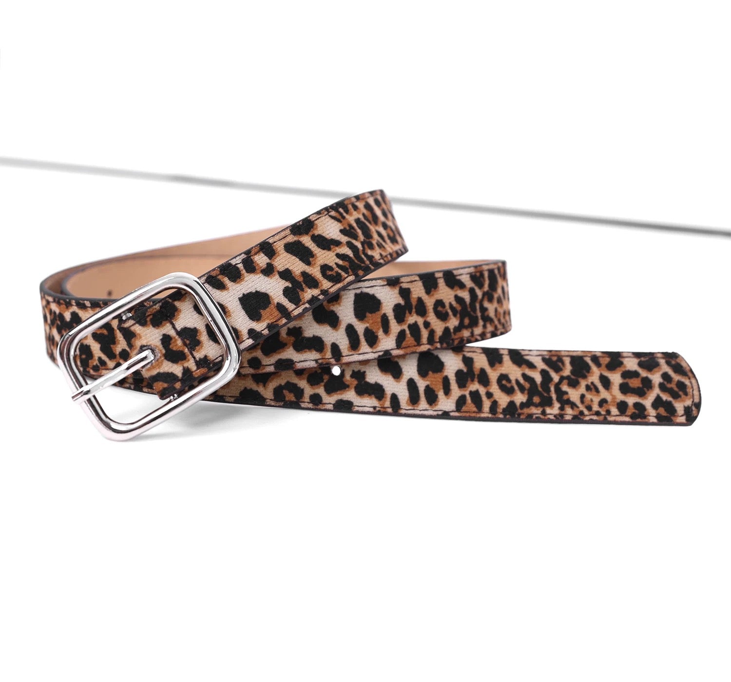 Cheetah Square Buckle Belt