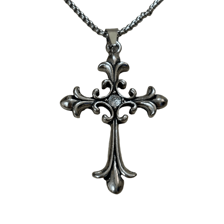 0244 - Gothic Crystal Cross Chain