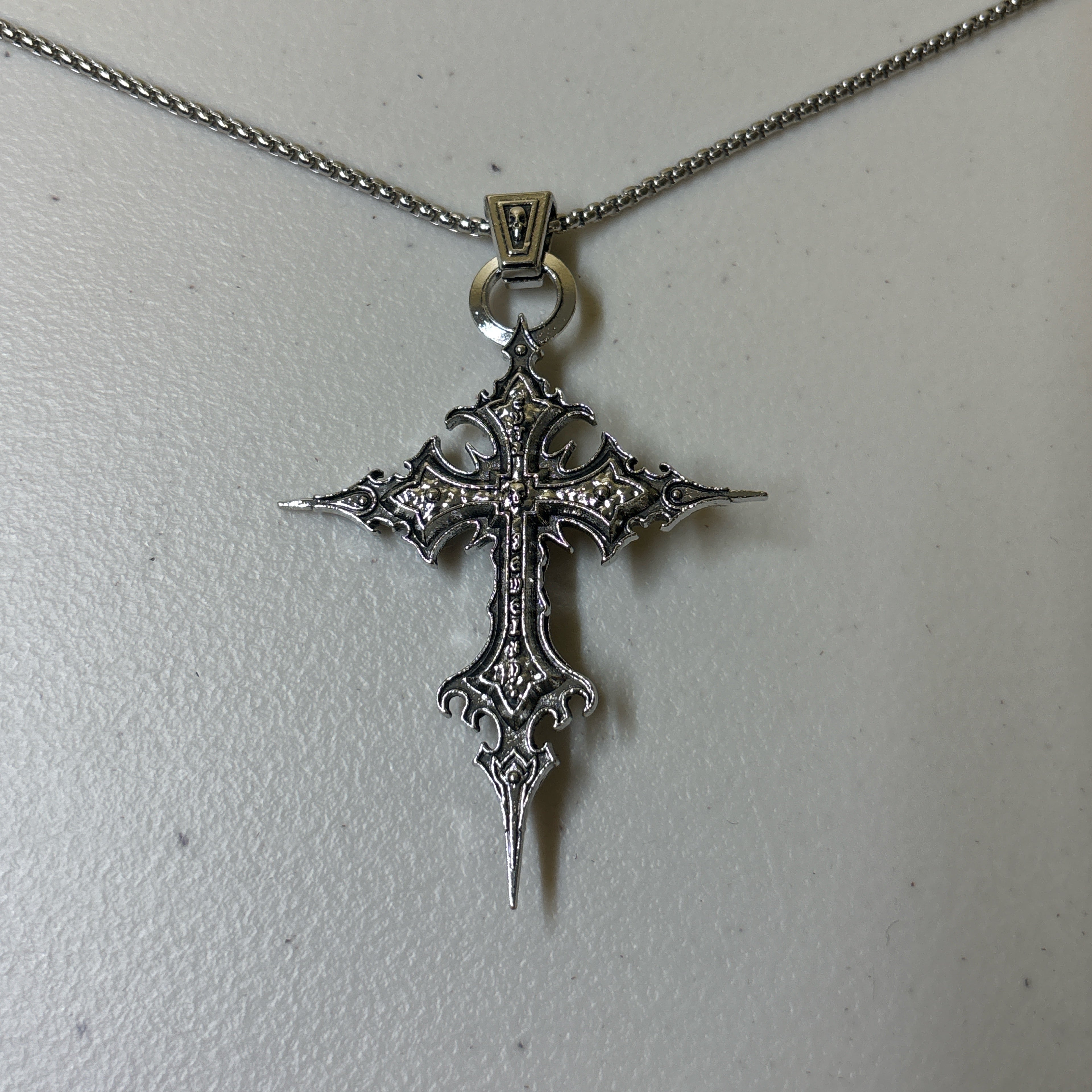 0355 - Gothic Skeleton Cross Necklace