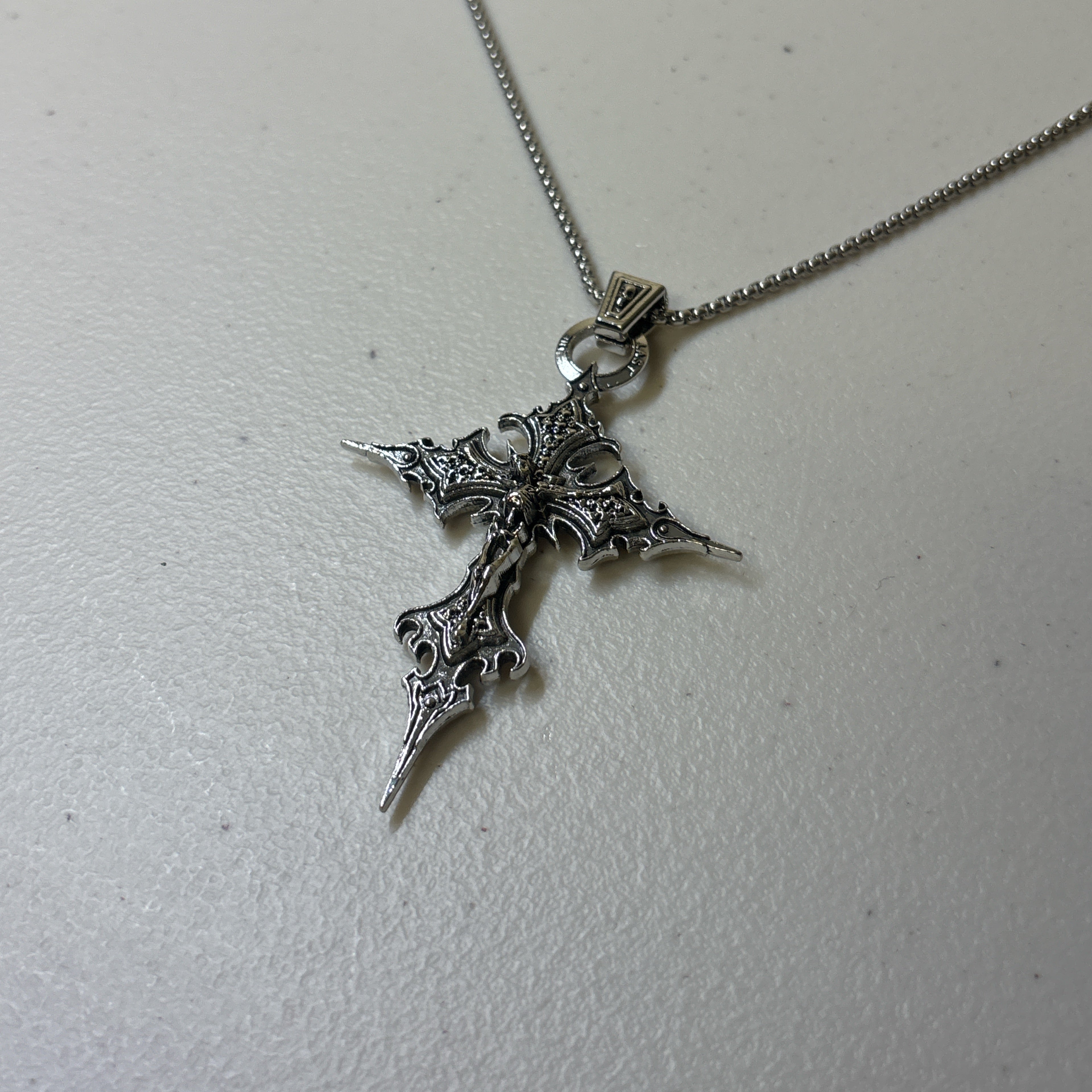 0355 - Gothic Skeleton Cross Necklace