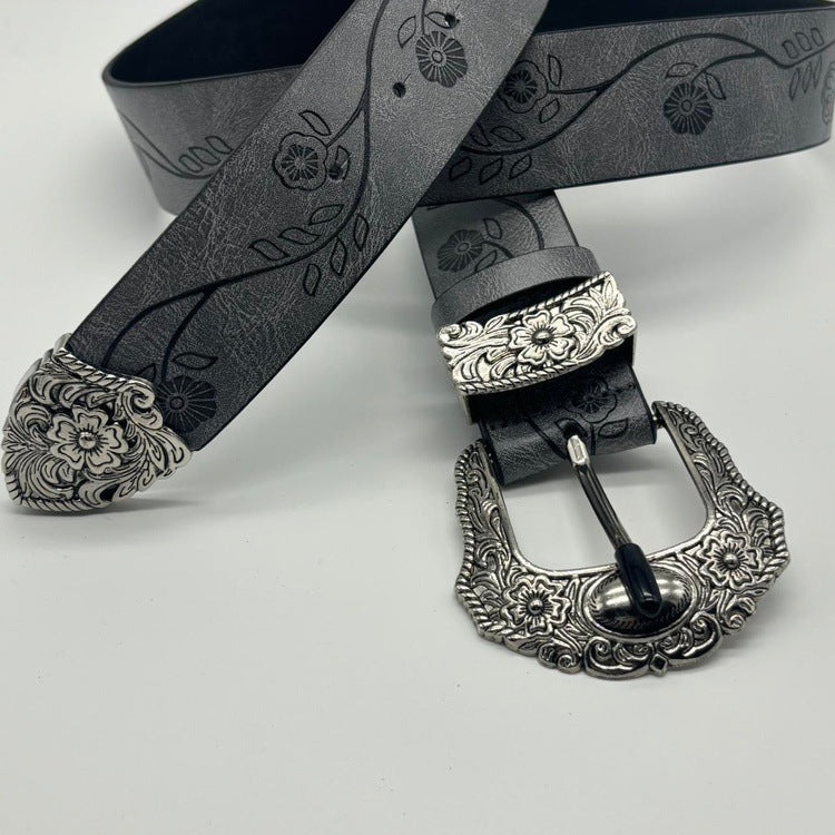 0123 - Y2K Gothic Buckle Belt (gray)