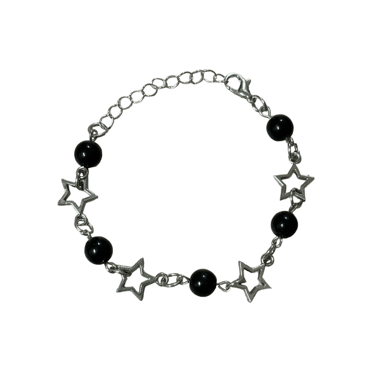 0225 - Y2K Black Pearl Star Bracelet