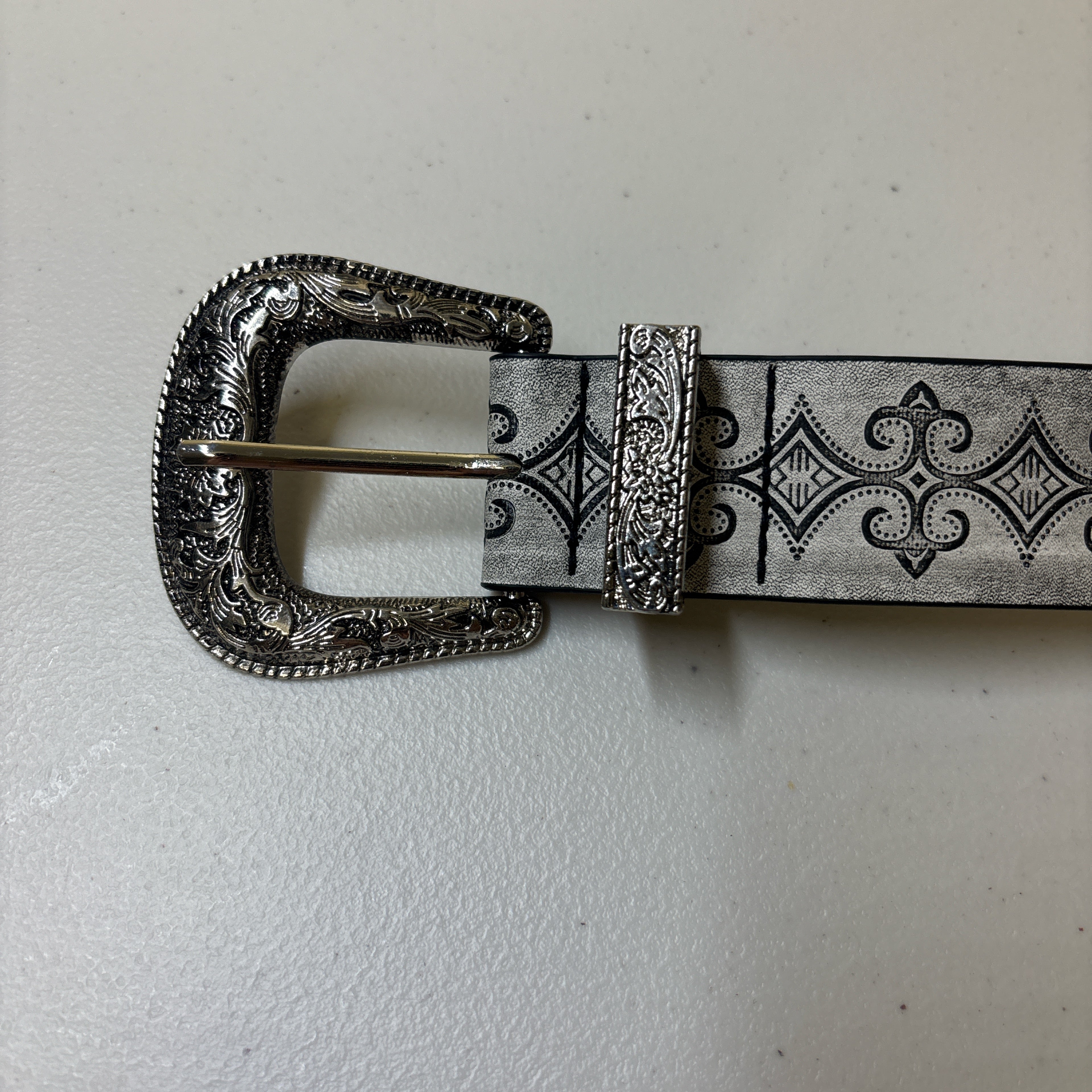 Gothic Floral Engraved Belt