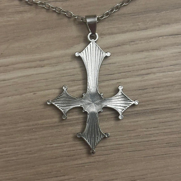 0202 - Inverted Cross Necklace (Red)