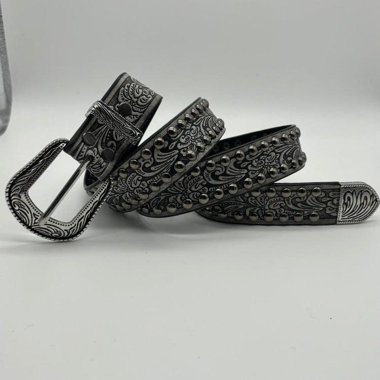0068 - Gothic Studded Belt (cement gray)