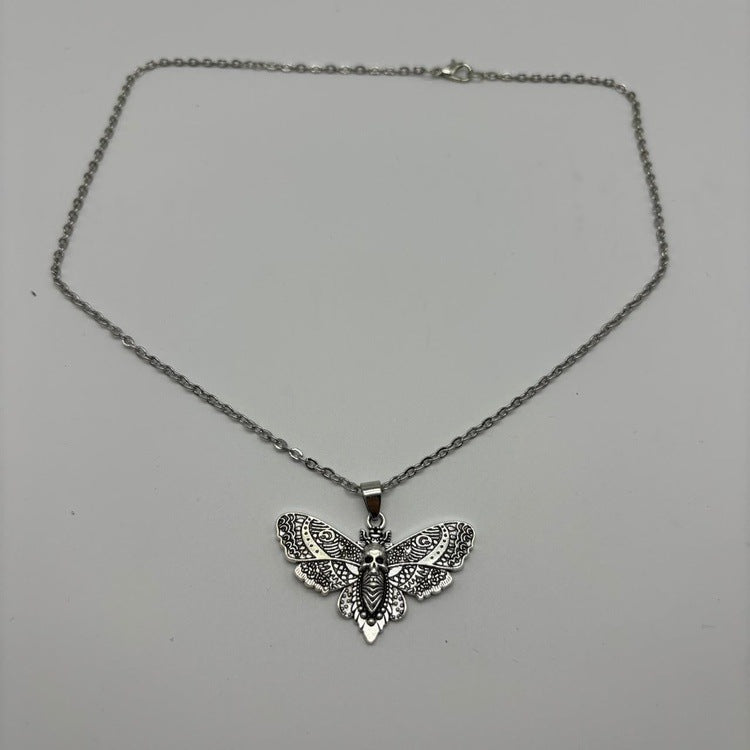 0186 - Gothic Moth Necklace