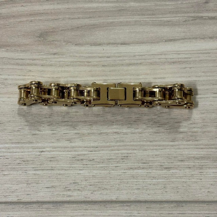 0165 - Gold Bike Chain Bracelet