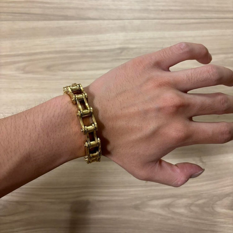 0165 - Gold Bike Chain Bracelet