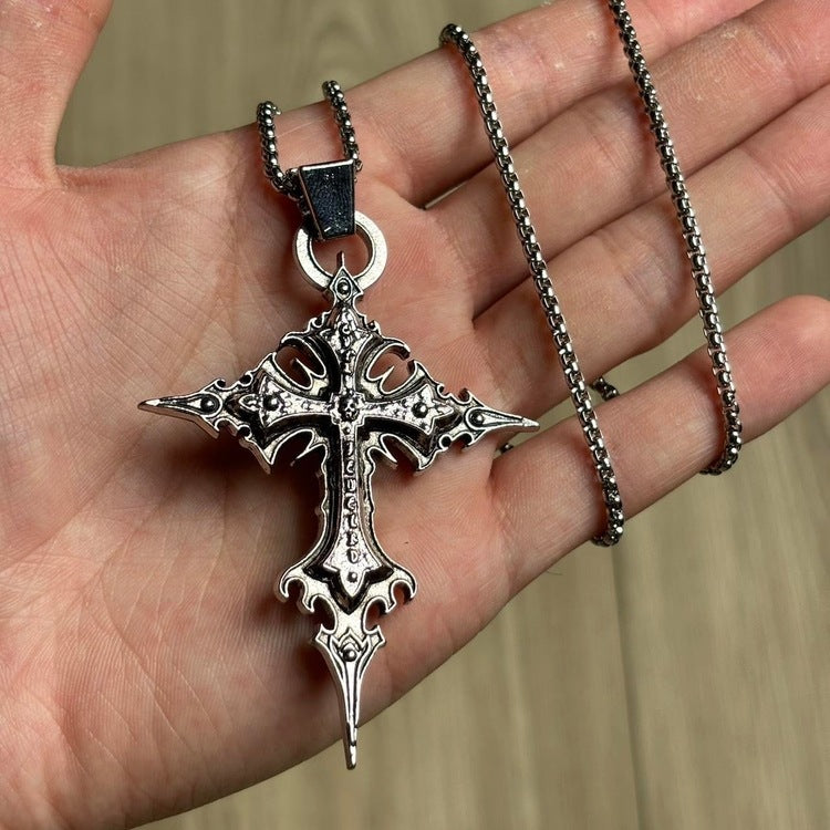 0355 - Gothic Skeleton Cross Necklace
