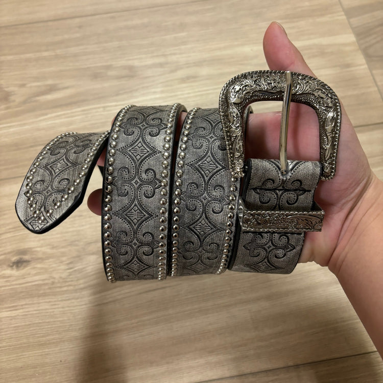 Gothic Floral Engraved Belt