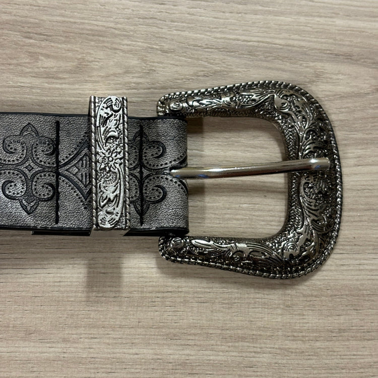 Gothic Floral Engraved Belt