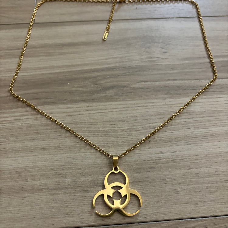 0167 - Gold Biohazard Chain