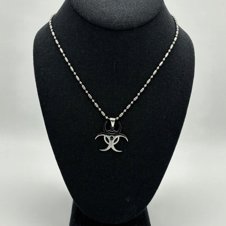 0255 - Silver Biohazard Necklace