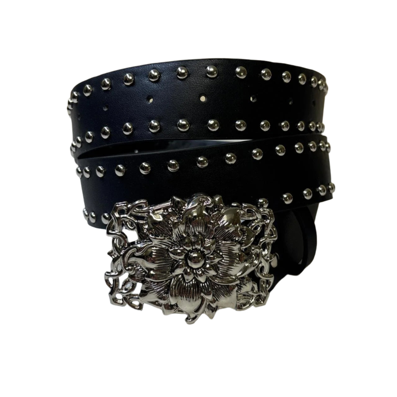 0605 - Gothic Rose Buckle Studded Belt