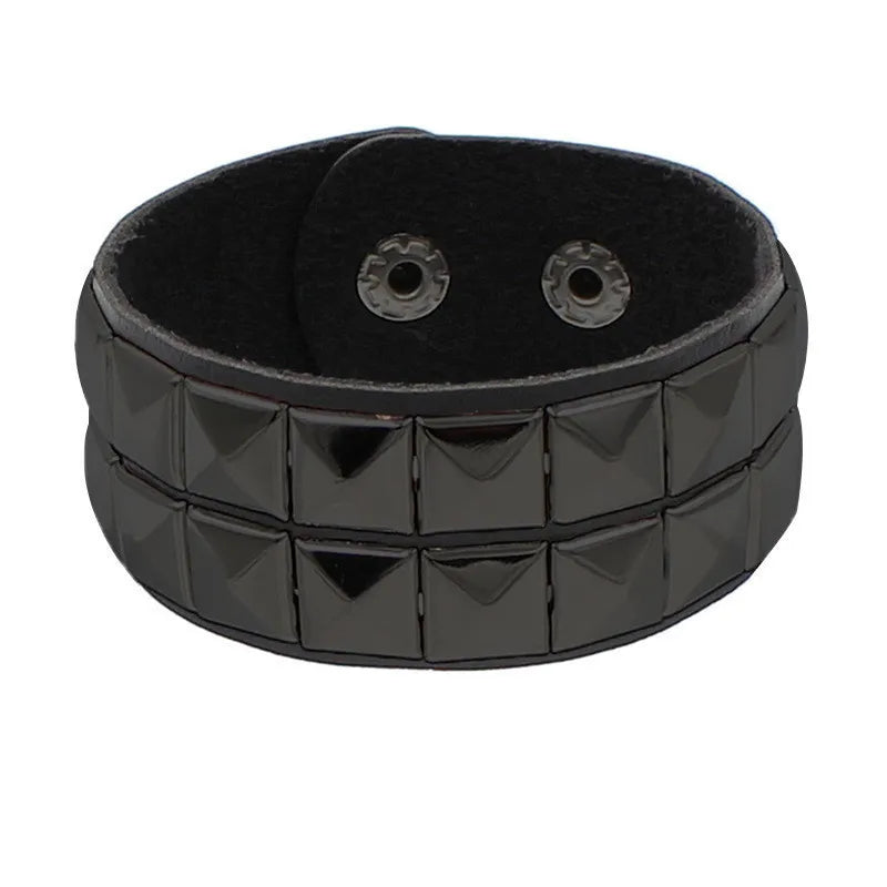 Black Pyramid Studded Bracelet
